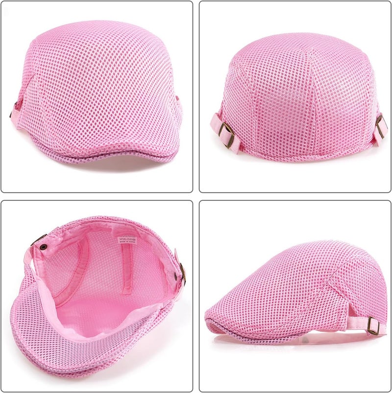 Xinveen Men's Mesh Cap Breathable Summer Newsboy Hat Adjustable Beret Ivy Cap Irish Cabbie Driving Hunting Hats - Image 5
